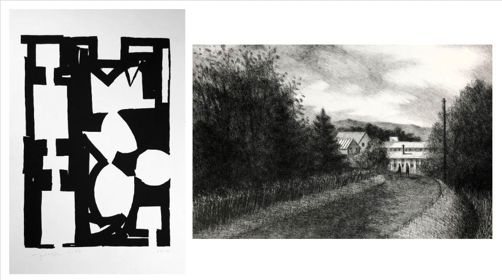 Ernest Frazier and Steve Dininno (20th Century): Lot of Two: A. Frazier (1942-2004) Untitled, 1993, Serigraph, 17" x 12", Signed Lower Left, Edition: 85/100. B. Dininno "Travelers", 1998, Lithograph, 10" x 15", Signed Lower Right, Edition 15/75>