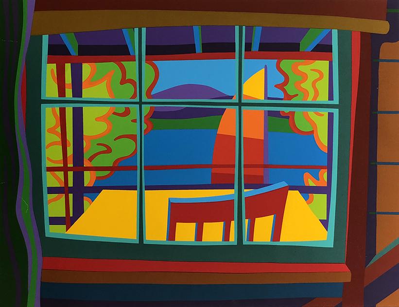Clayton Pond (b. 1941): "Adirondack Window", 1989, Serigraph, 19" x 24", Signed Lower Right. Note: The Print Club of Albany annual print for 1989-1990.