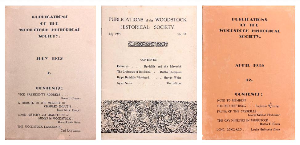 Various Authors and Writers: Publications of the Woodstock Historical Society, 1932, 33,35. Various autthors and artists, including Eric Linden, George Plochman, Bertha Thompson and Hervey White