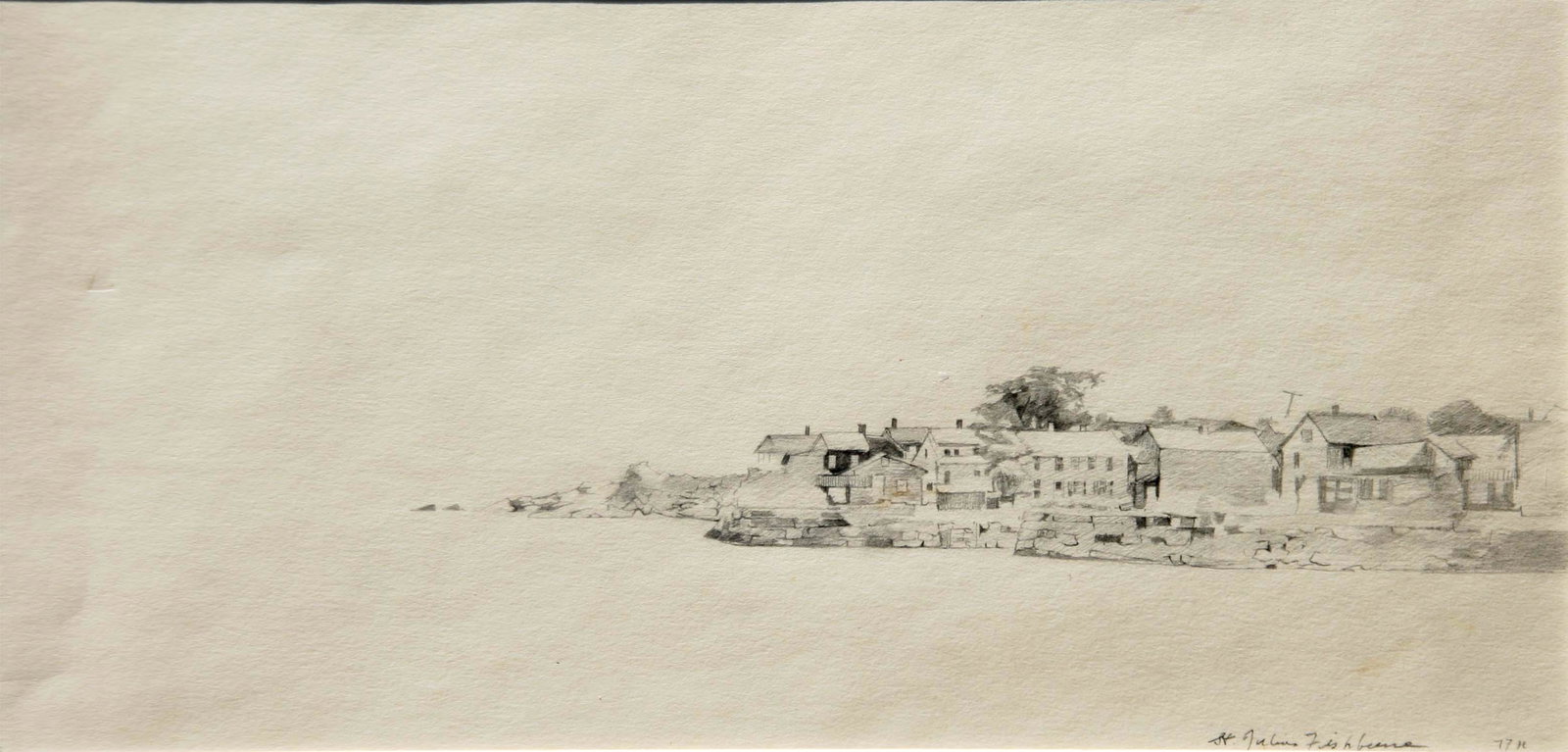 St. Julien Fishburne (1927-2011): Untitled, 1944, Lithograph, 9" x 12", Signed Lower Right.
