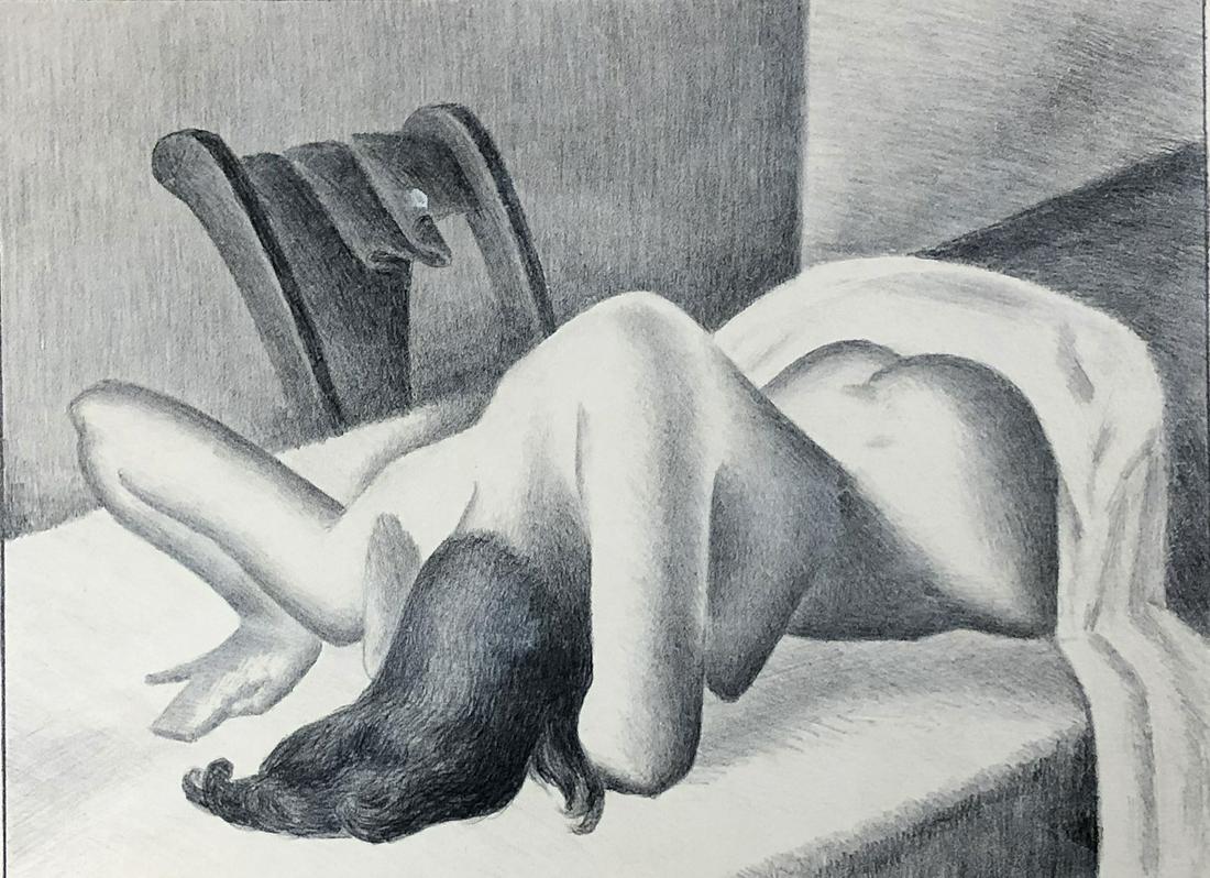 William J. Sewell (1901-1951): Untitled, 1944, Lithograph, 9" x 12", Signed Lower Right.