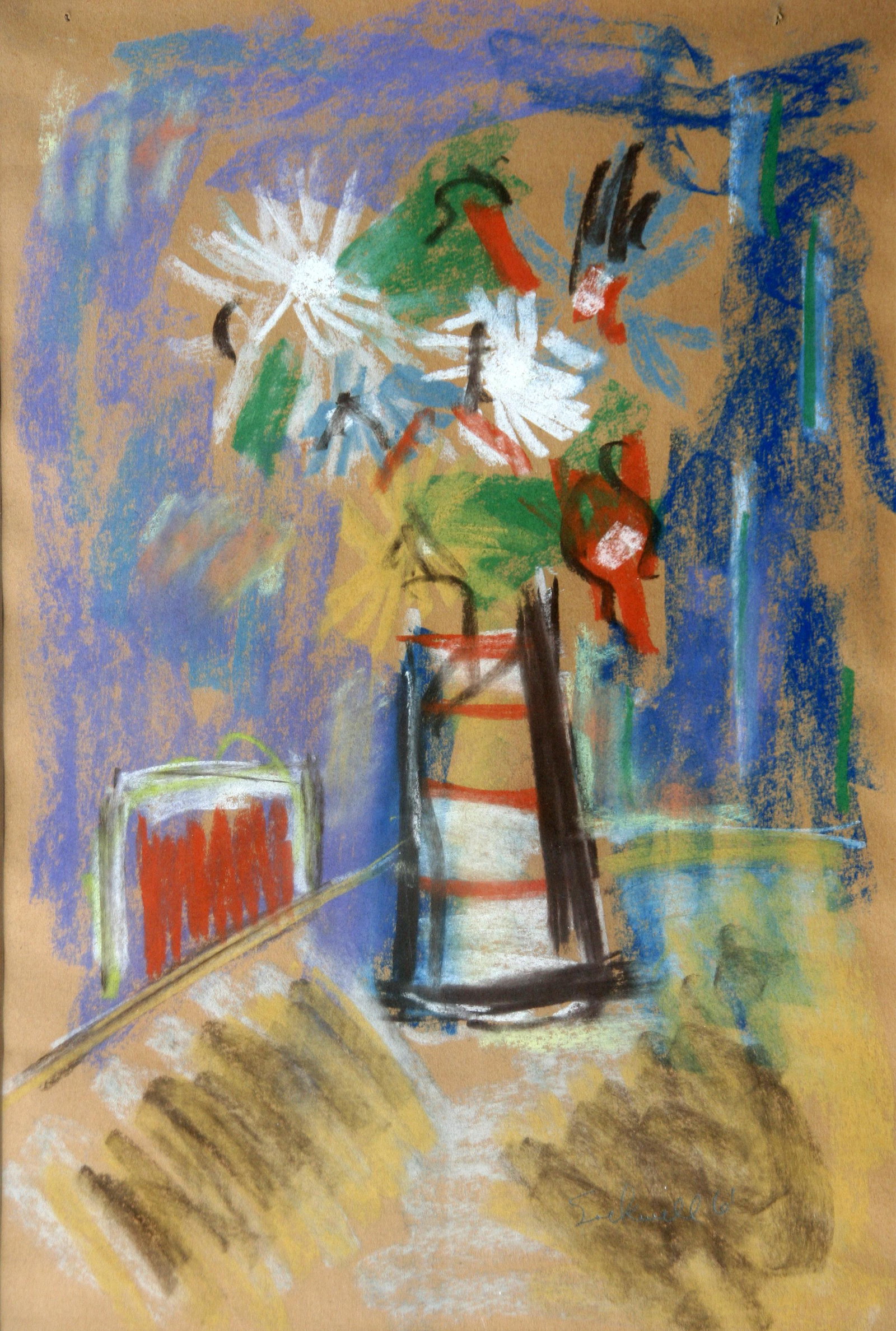 Carroll Sockwell (1943 - 1992): "Still-Life"; 1961; Pastel on Paper; 17.5" x 12"; Signed Lower Right; Framed