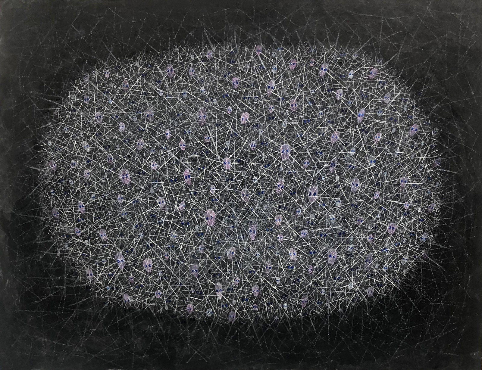 Elaine Wesley (1923 - 2007): "Memories of Deat"; 1979; Gouache on Paper; 14.25" x 18.5"; Signed Lower Right