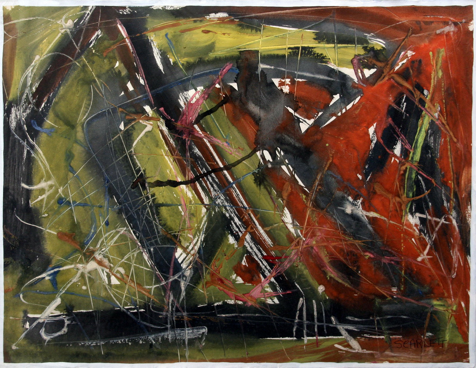 Rolph Scarlett (1889 - 1984): "Untitled"; 20th Century; Watercolor and Gouache on Paper; 18" x 23"; Signed Lower Right; Framed