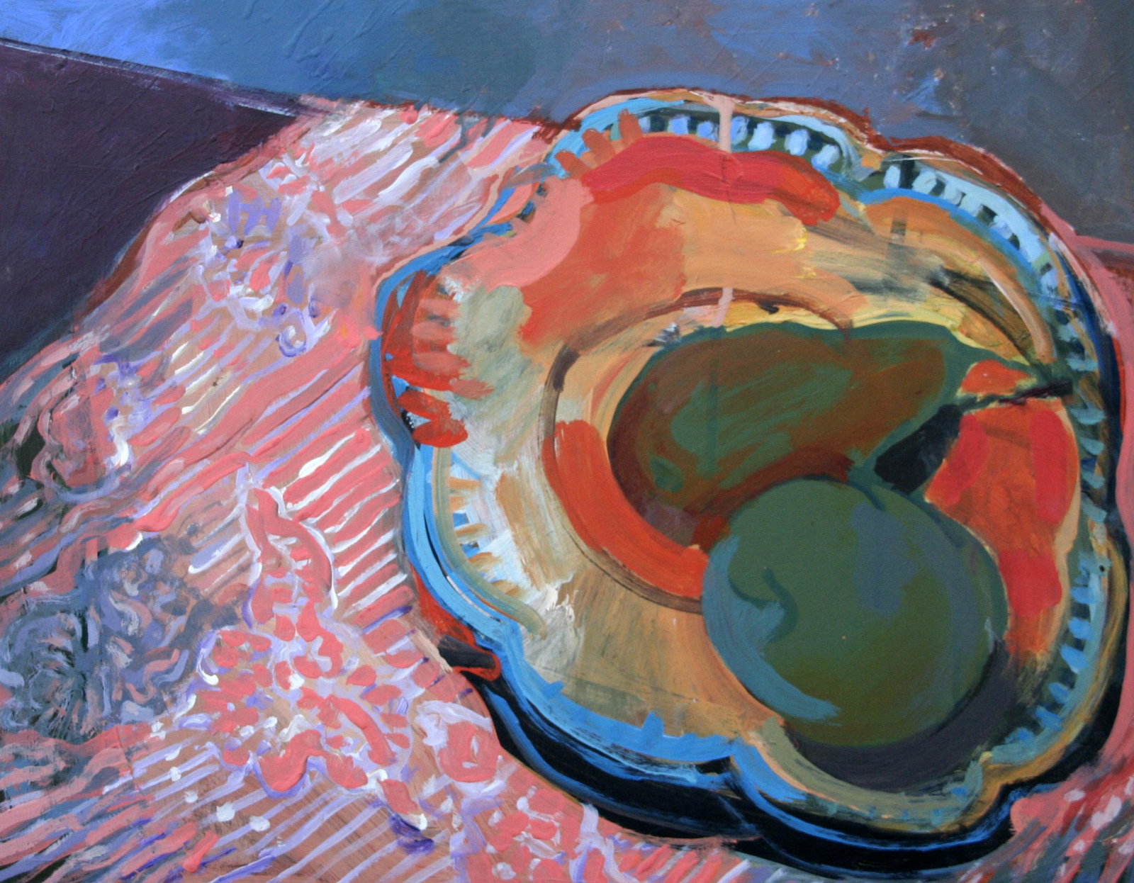 Jason McWhorter (1943 - 2018): "Still-Life with Pears"; 1996; Oil on Board; 15.5" x 20"; Signed On Verso; Framed