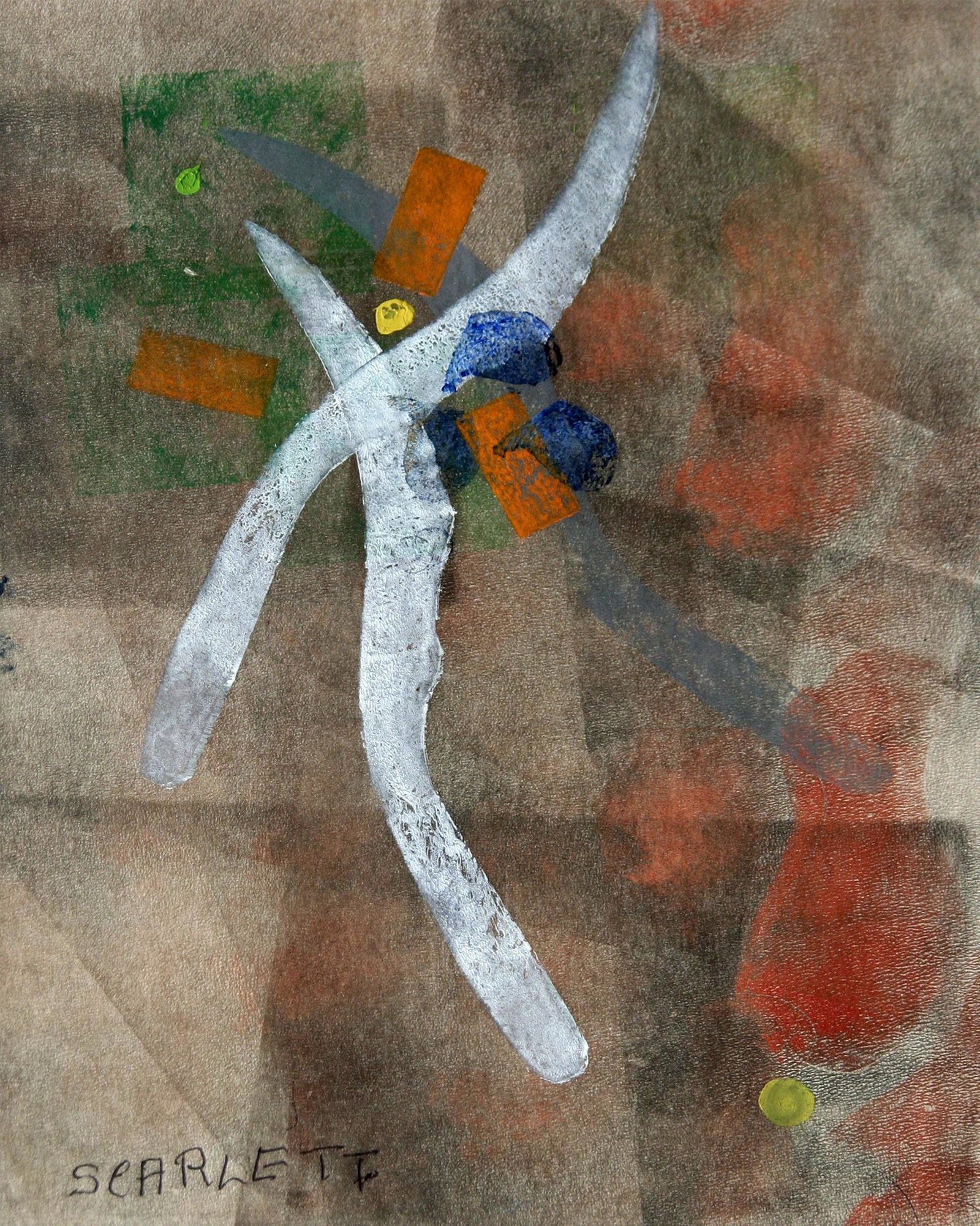 Rolph Scarlett (1889 - 1984): "Untitled (X)"; 20th Century; Gouache on Paper; 10.75" x 8"; Signed Lower Left; Framed