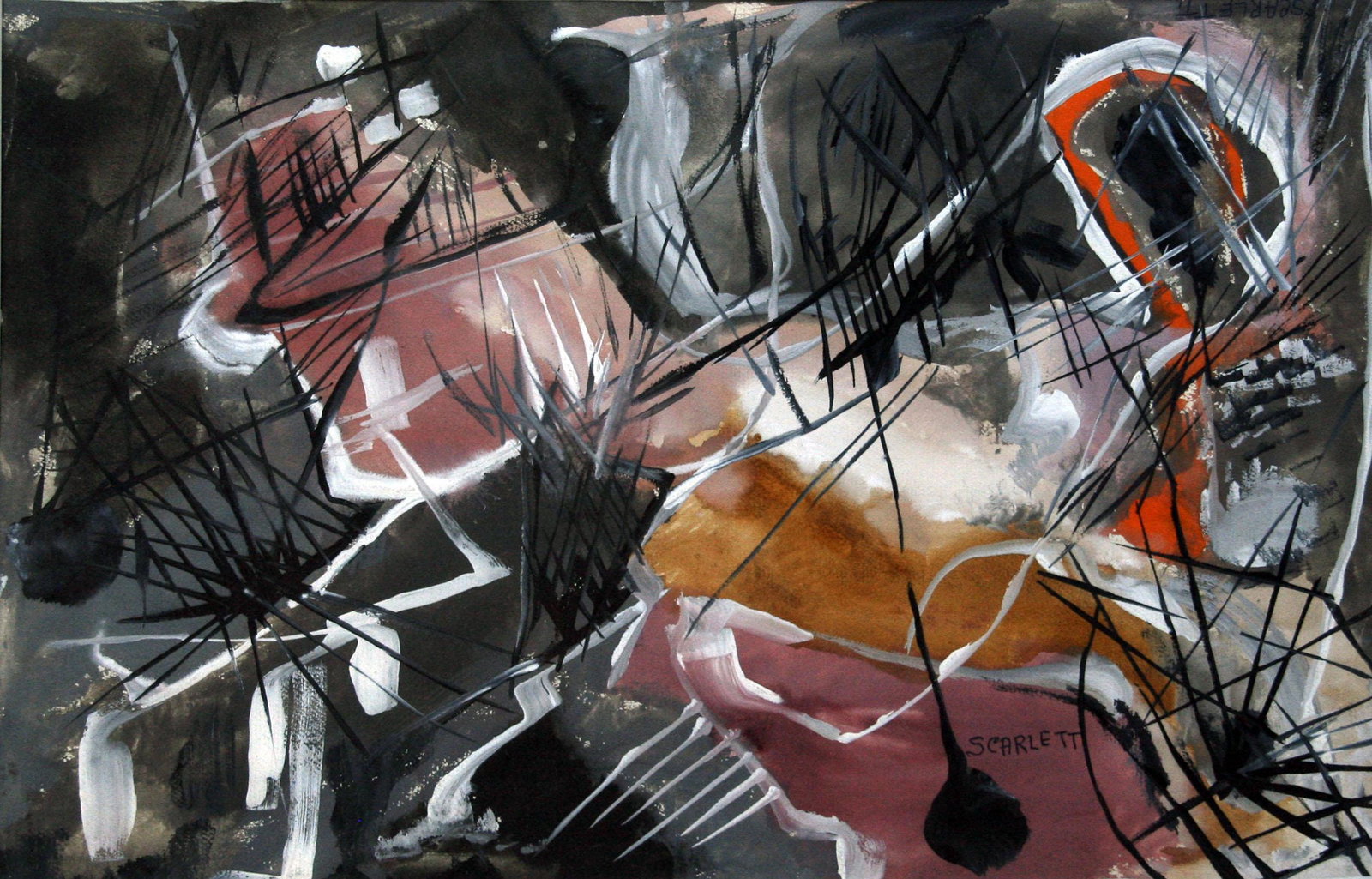 Rolph Scarlett (1889 - 1984): "Untitled"; 20th Century; Gouache on Paper; 11.25" x 17.5"; Signed Lower Right; Framed