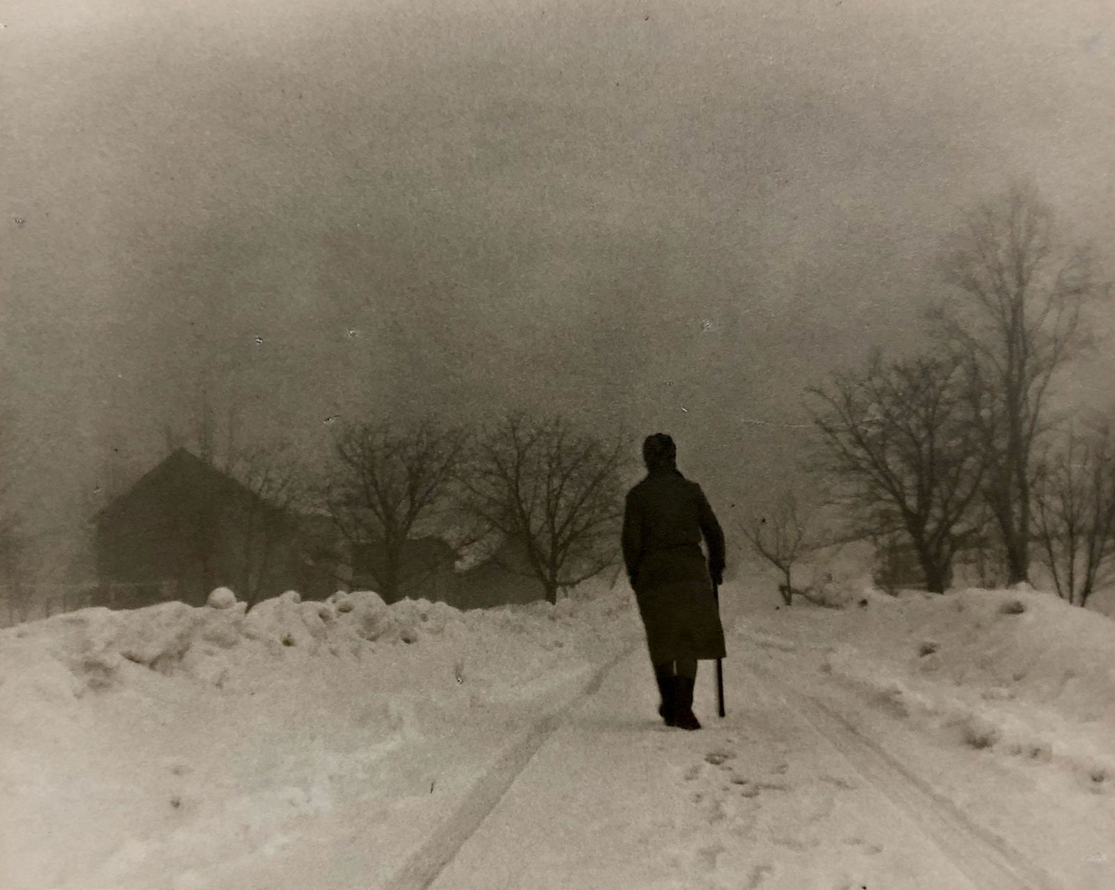 Konrad Cramer (1888 - 1963): "Winter Stroll"; c. 1930; Silver Gelatin Print; 7.75" x 9.75"; Estate Stamp Verso; Unframed