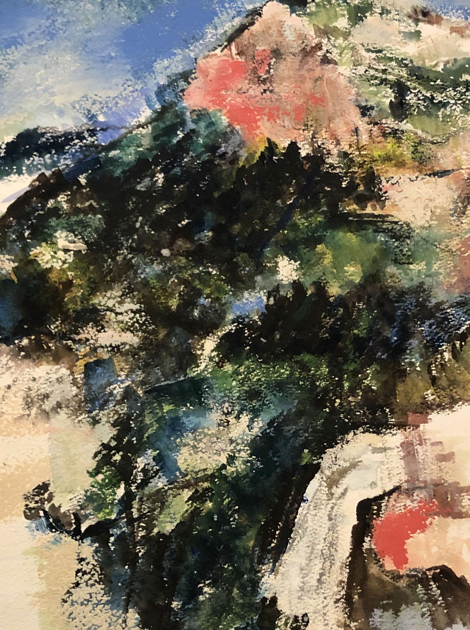 Mari Lyons (20th Century): "Lion Head Ranch, Montana"; 1969; Gouache on Paper; 20 x 14; Signed Lower Left; Unframed
