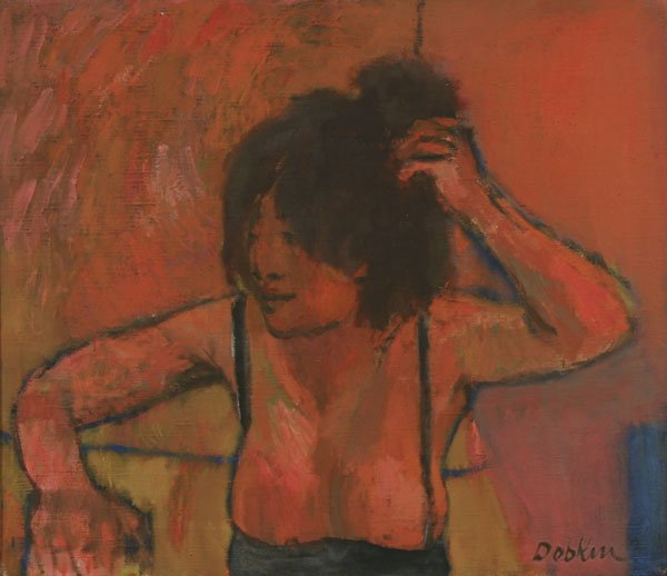 Alexander Dobkin: Name: Alexander Dobkin Artist Date: 1908-1975 Title: Young Girl Date of piece: n.d. Medium: oil on canvas Edition: Signature: lower right Size: 25.75x29.75 Framed: Yes Note: