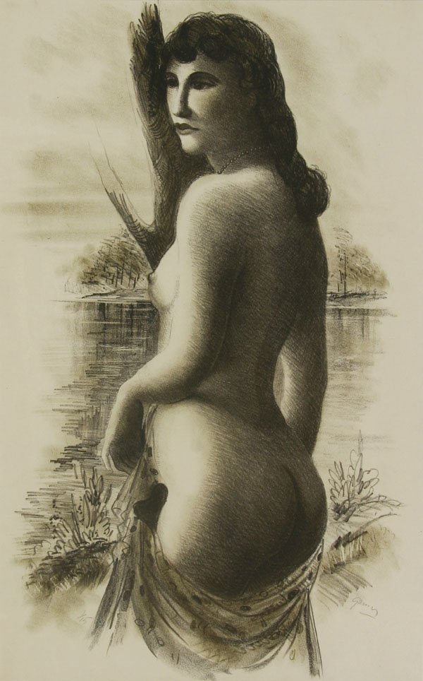 Emil Ganso: Name: Emil Ganso Artist Date: 1895-1941 Title: Joyce (Nude) Date of piece: 1932 Medium: lithograph Edition: 1/15 Signature: lower right Size: 18 x 11.5 Framed: Yes Note:Reserve