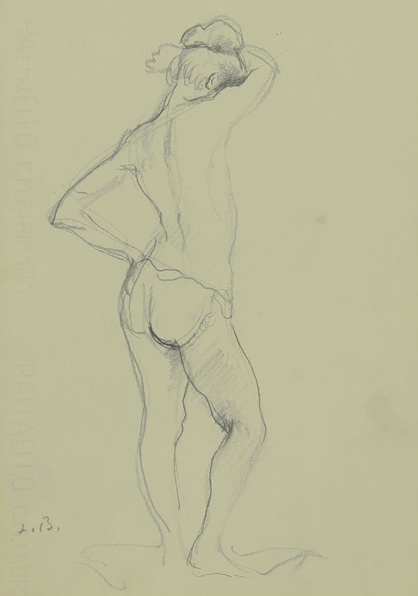Louis Bouche: Name: Louis Bouche Artist Date: 1896-1969 Title: lot of 2 pcs - Standing Nude, Turned Away Date of piece: 1950,1950 Medium: graphite,graphite Edition: Signature:LR,LL Size:12x9.25,13x9 Framed: No Note