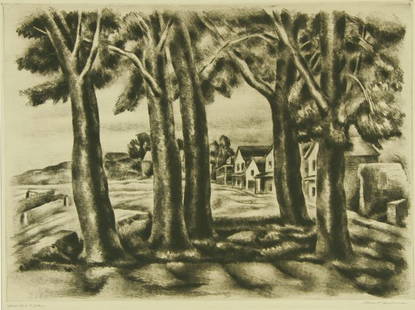 Albert Heckman: Name: Albert Heckman Artist Date: 1893-1971 Title: Deserted Village Date of piece: 1940s Medium: lithograph Edition: Signature: lower right Size: 14 x 10 Framed: No Note: