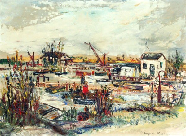 Eugene Ludins: Name: Eugene Ludins Artist Date: 1904-1996 Title: Louisiana Bayou Date of piece: c.1960's Medium: oil on canvas Edition: Signature: lower right Size: 22x30 Framed: Yes Note: