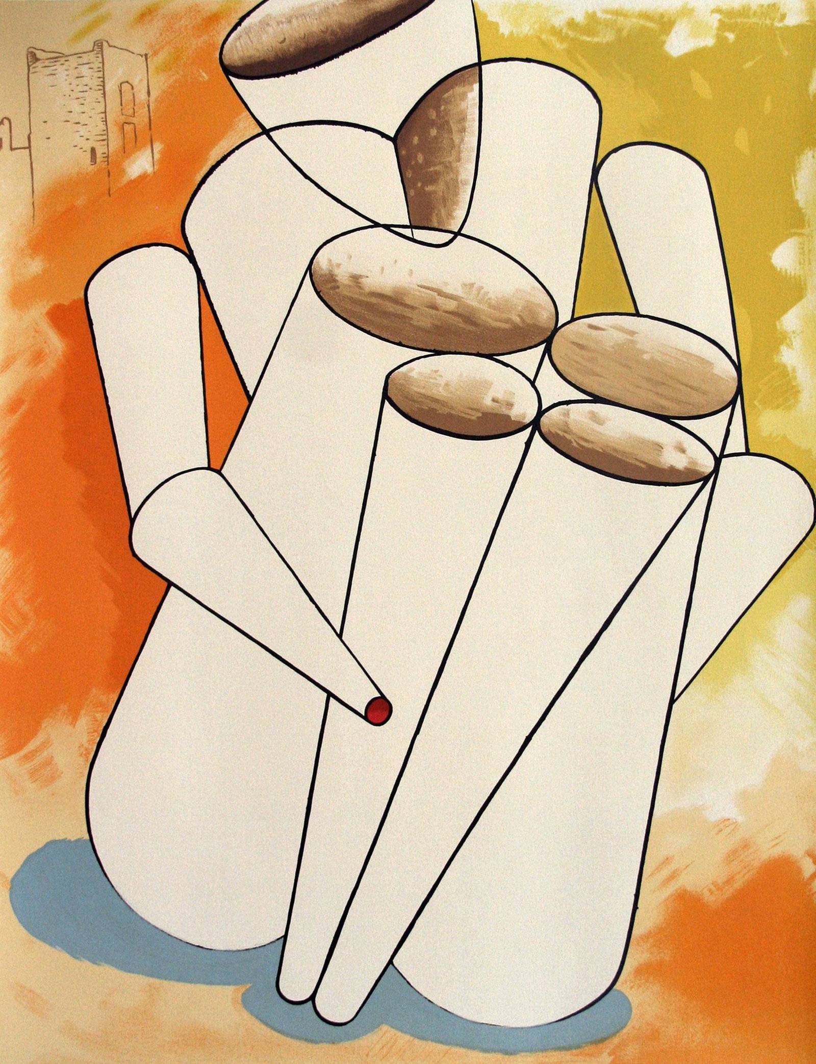 Man Ray (1890 - 1976): "Personages" Edition 125/175; 1975; Serigraph; 23" x 18.5"; Signed Lower Right; Unframed; Note: minor foxing in margins
