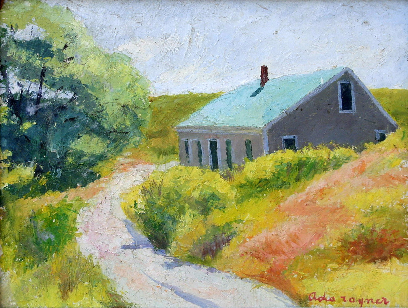 Ada Rayner (1901 - 1986): "Provincetown Cottage"; c. 1950; Oil on Board; 12" x 16"; Signed Lower Right; Framed.