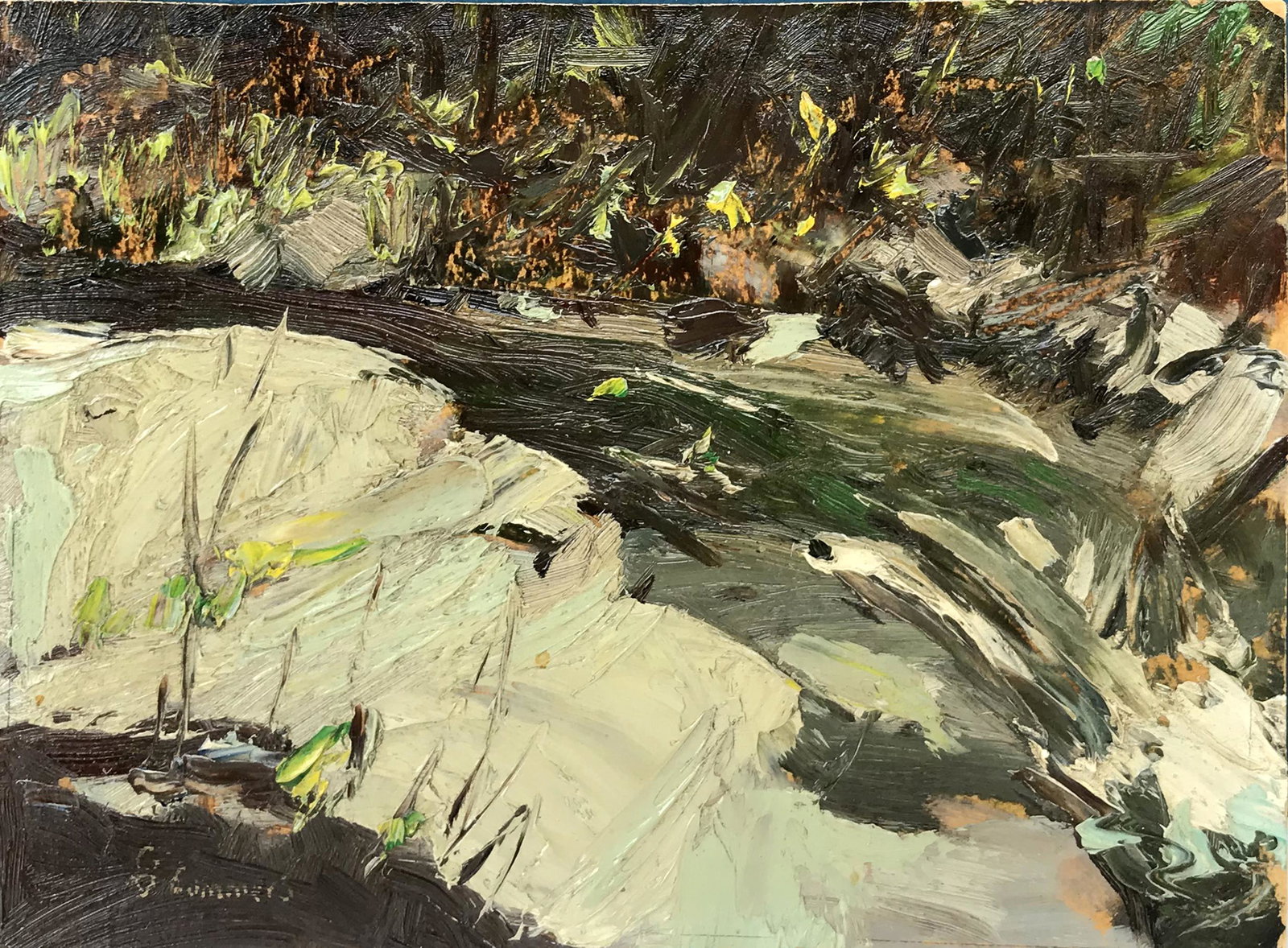 Dudley Summers (1892 - 1975): "Sawkill Creek, Woodstock, NY"; c. 1950; Oil on Board; 5.25" x 7.75"; Signed Lower Left; Unframed