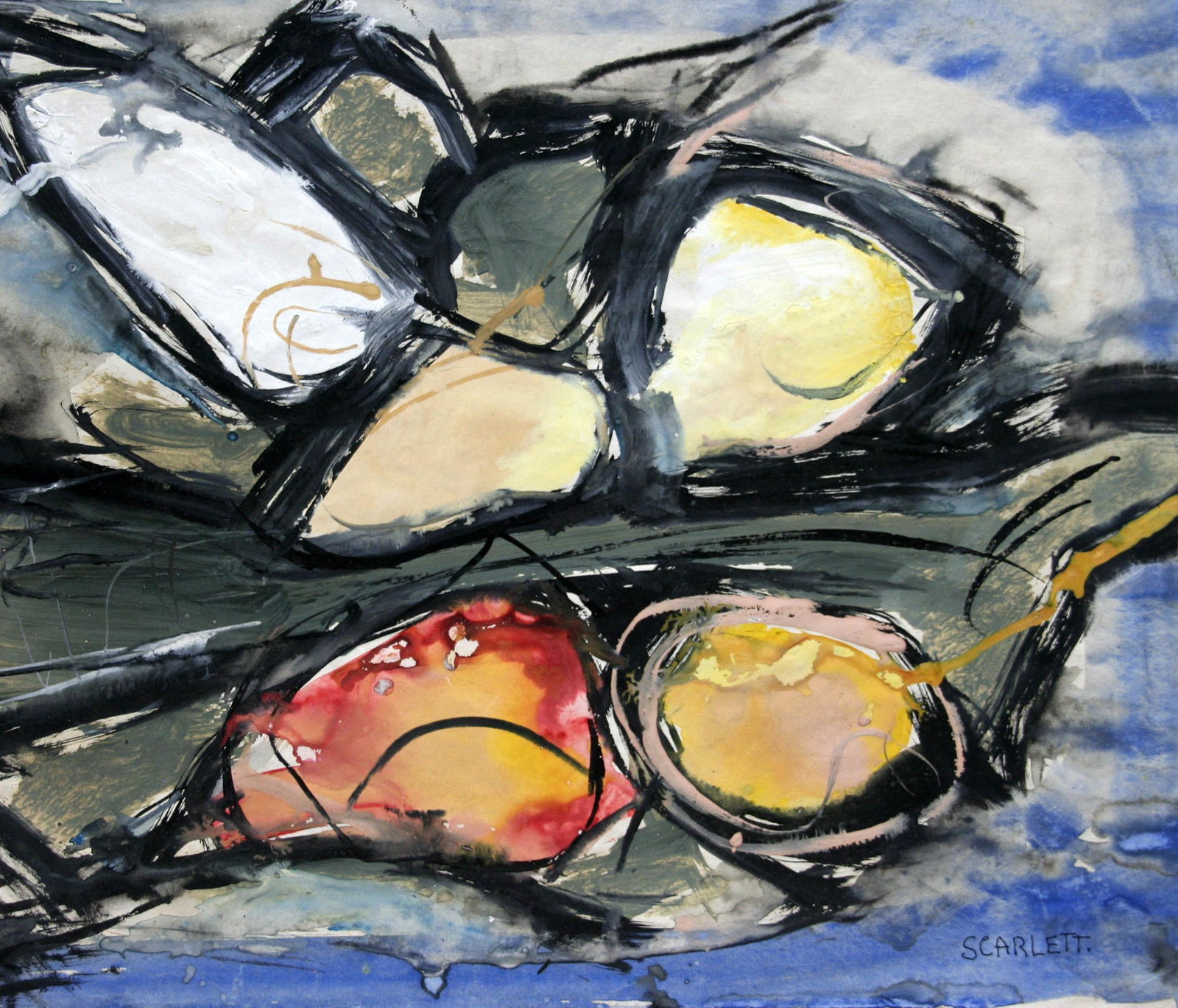 Rolph Scarlett (1889-1984): "Untitled"; 20th century; Gouache on Paper; 16.5" x 19.5"; Signed Lower Right; Unframed.