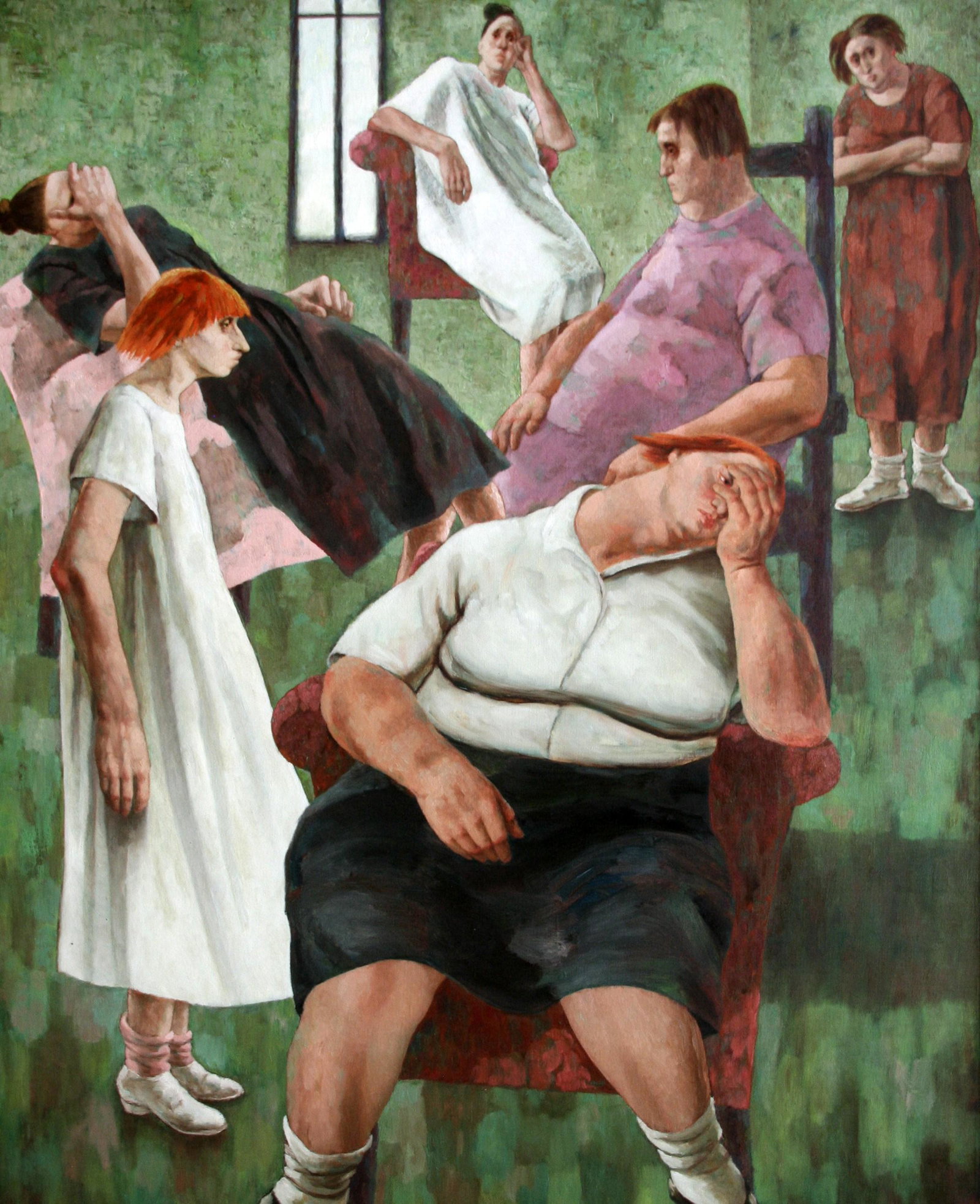 John Fenton (1912 - 1977): "Second Ward III"; 1966; Oil on Canvas; 50" x 40"; Signed Lower Right; Framed.