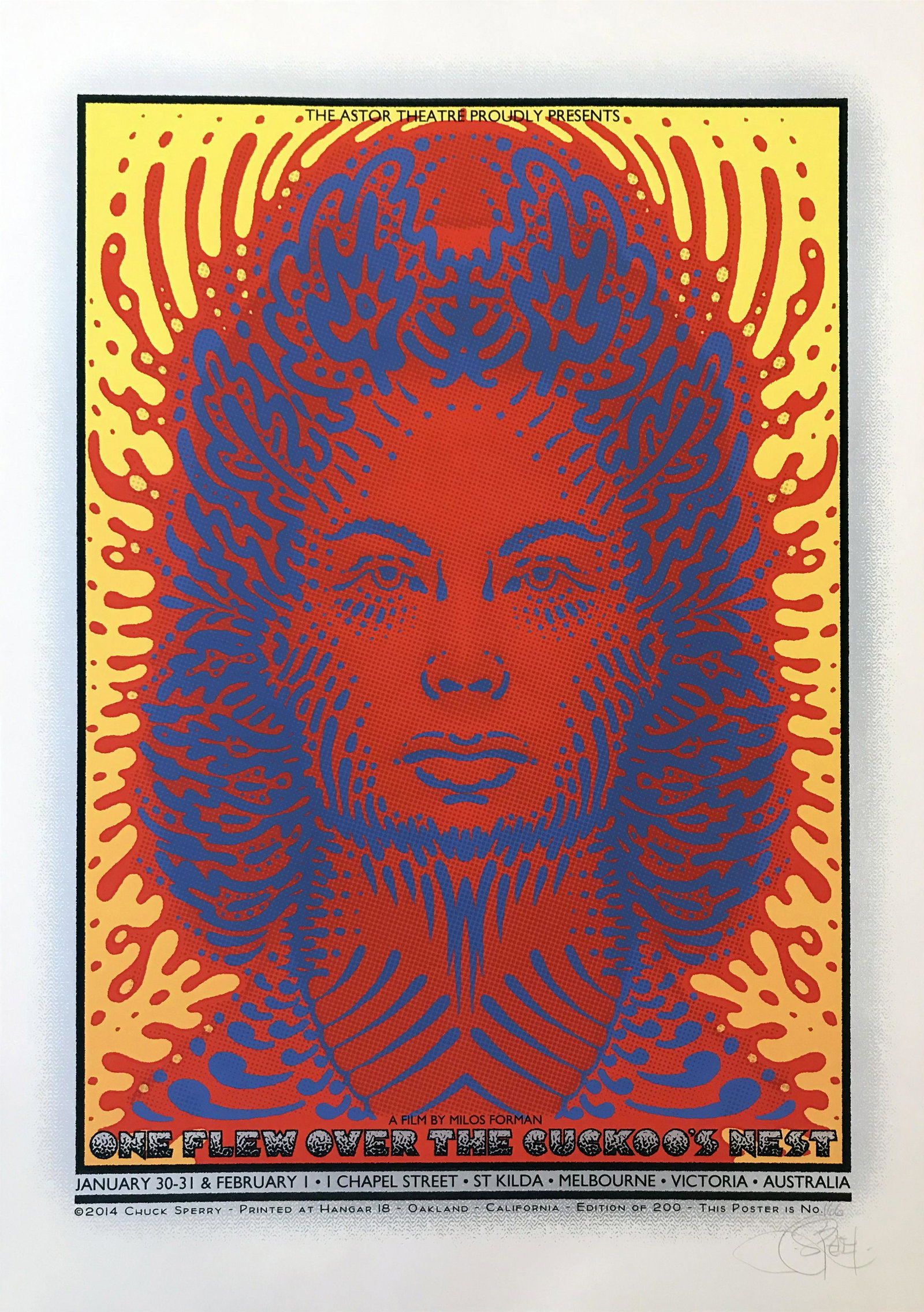 Chuck Sperry (b.1962): "One Flew Over The Cuckoo's Nest" Edition 166/200; 2014; Serigraph; 28" x 20"; Signed Lower Right; Unframed.