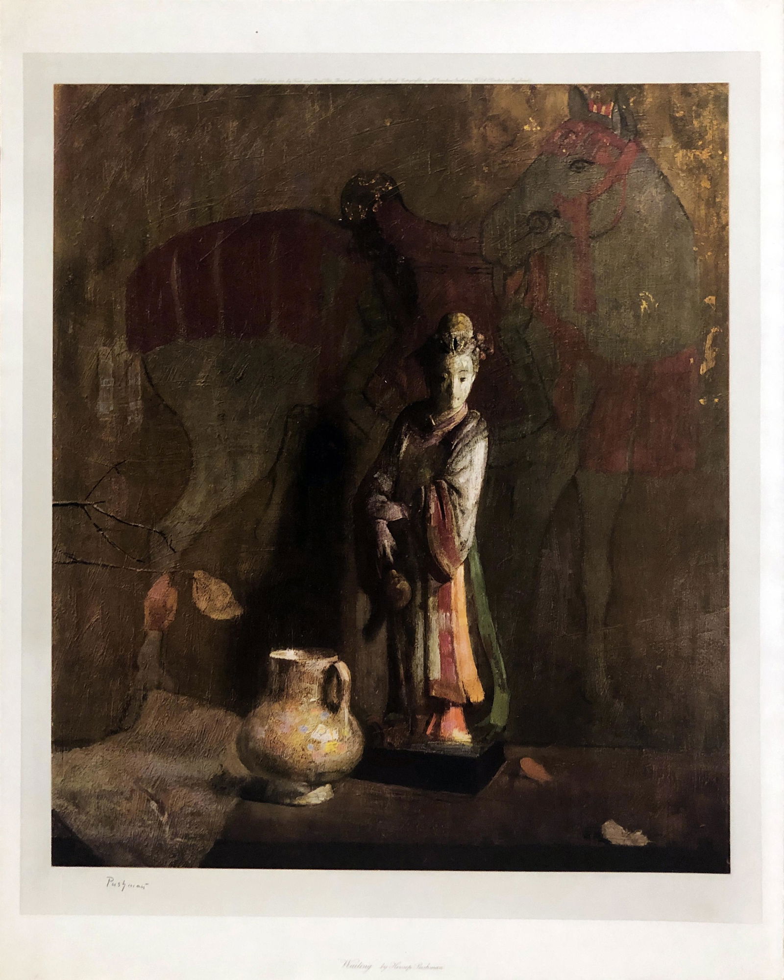 Hovsep Pushman (1877-1966): "Waiting"; 1959; Lithograph; 22" x 19"; Signed Lower Left (in pencil); Unframed; Note: published by Frost and Reed LTD, England.