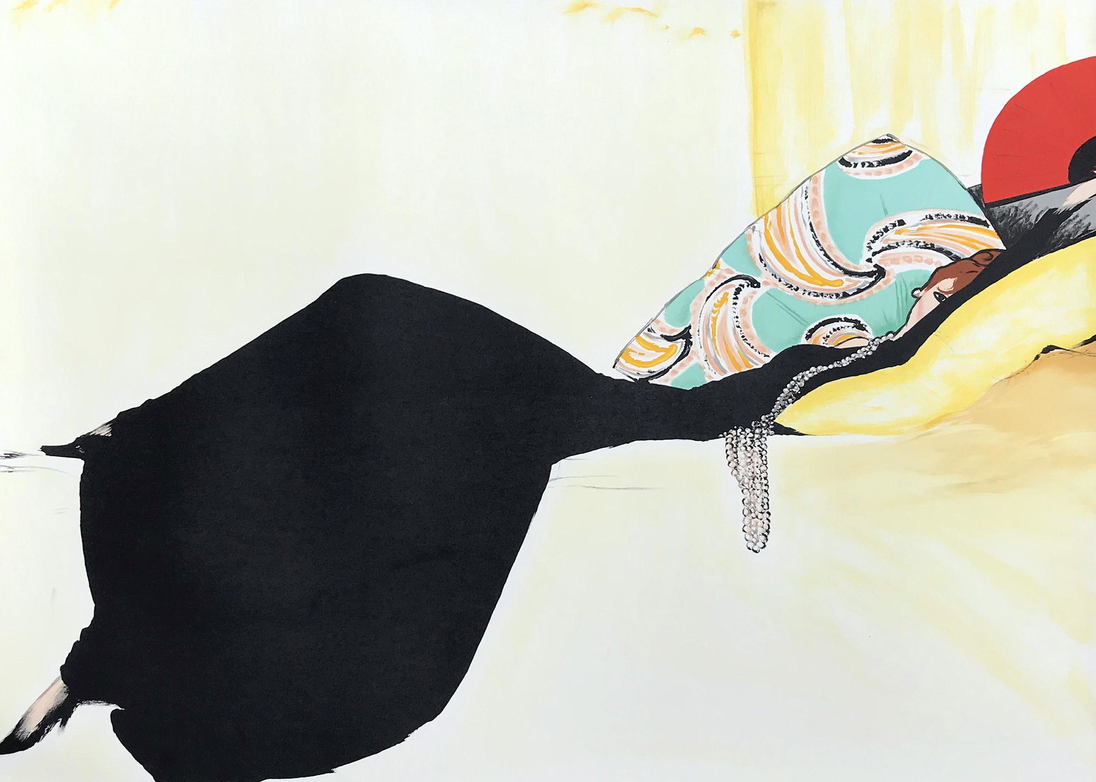 Rene Gruau (1909 - 2004): "Dolce Farniente" Edition 288/300; 1989; Lithograph; 36" x 45"; Signed Lower Right; Unframed; Note: creasing over all.