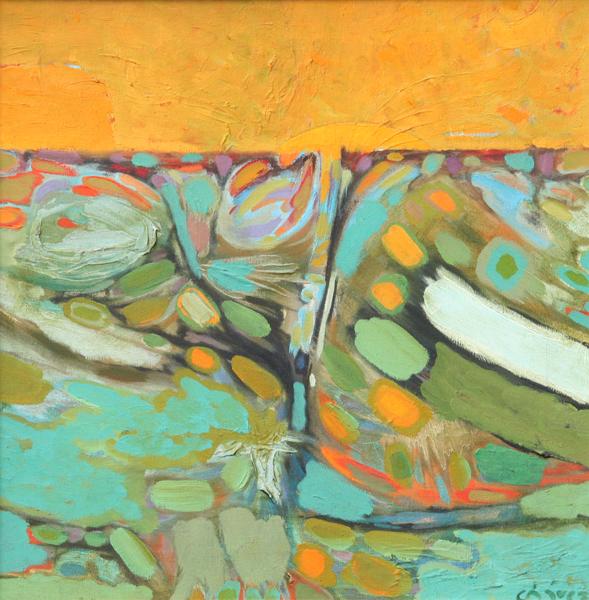 Eduardo Arcenio Chavez - Green River II: Name: Eduardo Arcenio Chavez Artist Date: 1917-1995 Title: Green River II Date of piece: c.1970 Medium: oil on canvas Signature: lower right Size: 18x17.5 Framed: ye