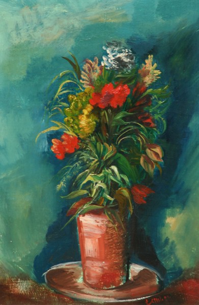 Frederic Taubes - Still Life-Flora: Name: Frederic Taubes Artist Date: 1900-1981 Title: Still Life-Flora Date of piece: 1900 Medium: oil on canvas Signature: lower right Size: 8x12 Framed: yes Re