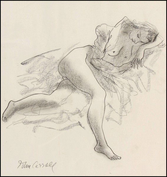 John Carroll - Nude Woman Reclining: Name: John Carroll Artist Date: 1892-1959 Title: Nude Woman Reclining Date of piece: c.1930 Medium: pencil on paper Signature: lower left Size: 11.25x10.75 Framed: y