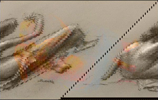 Robert Brackman - Reclining Nude Woman: Name: Robert Brackman Artist Date: 1898-1980 Title: Reclining Nude Woman Date of piece: c.1950 Medium: pastel on paper Signature: lower right Size: 15.5x24.75 Framed: