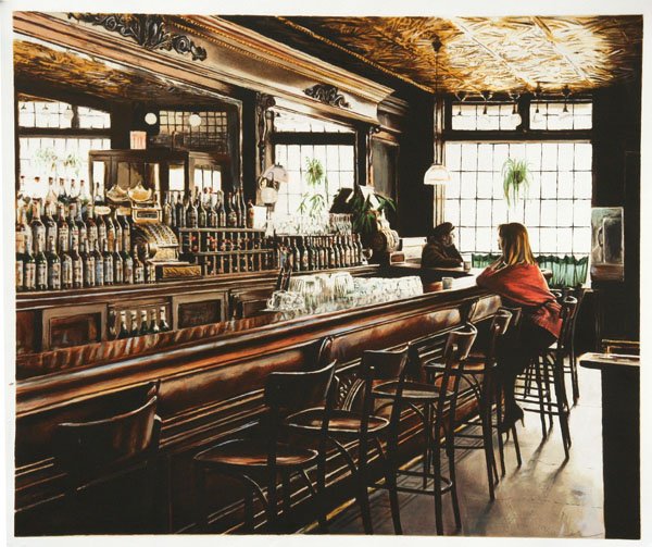 Unknown - New York Bar - Interior: Name: Unknown Title: New York Bar - Interior Date of piece: nd Medium: color lithograph Edition: 114/300 Signature: lower right Size: 24x28.75 Framed: no Rese