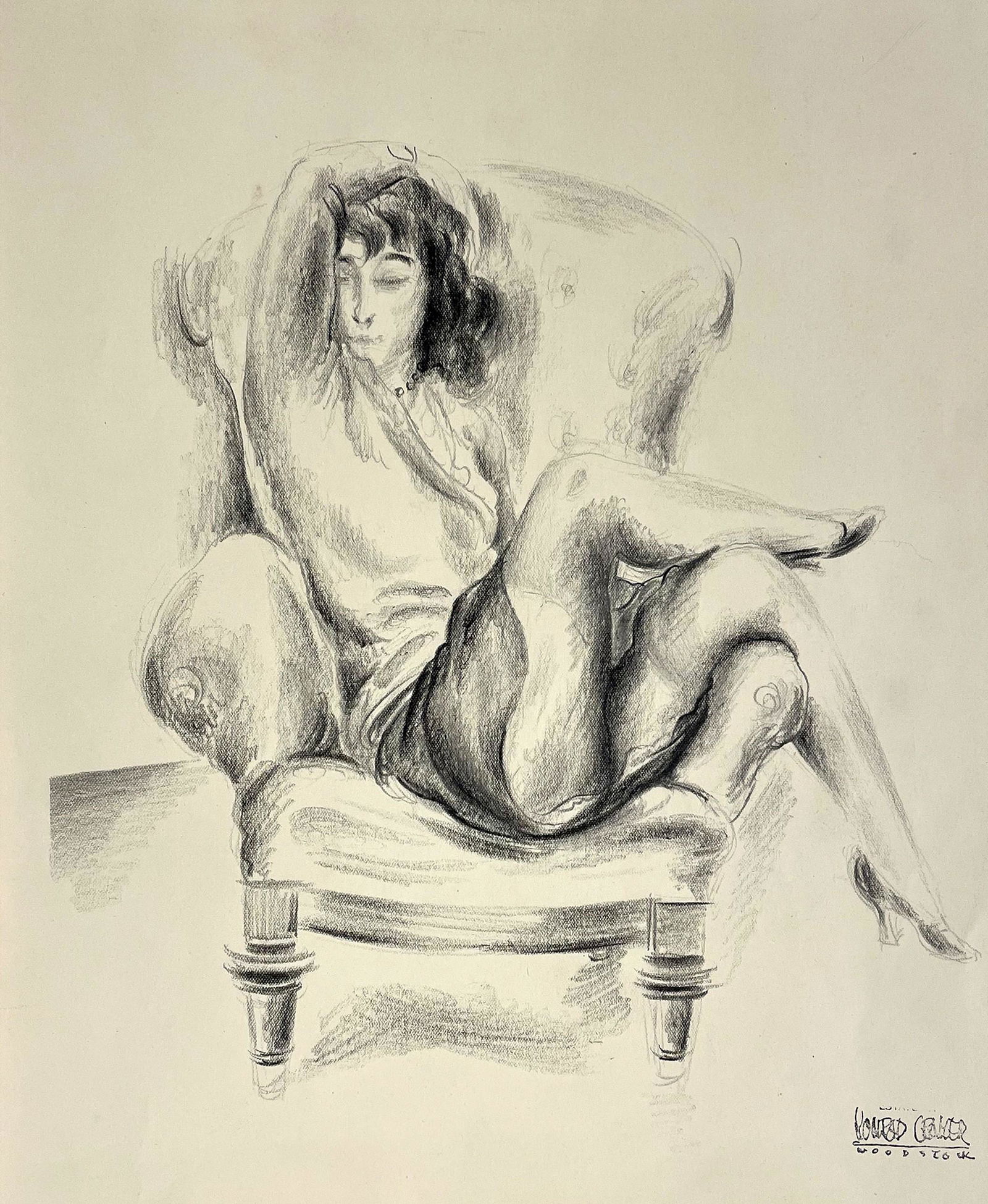 Konrad Cramer (1888 - 1963): "Close Friend"; c. 1940; Lithograph; 11" x 9.5"; Estate Stamp Lower Right; Unframed.