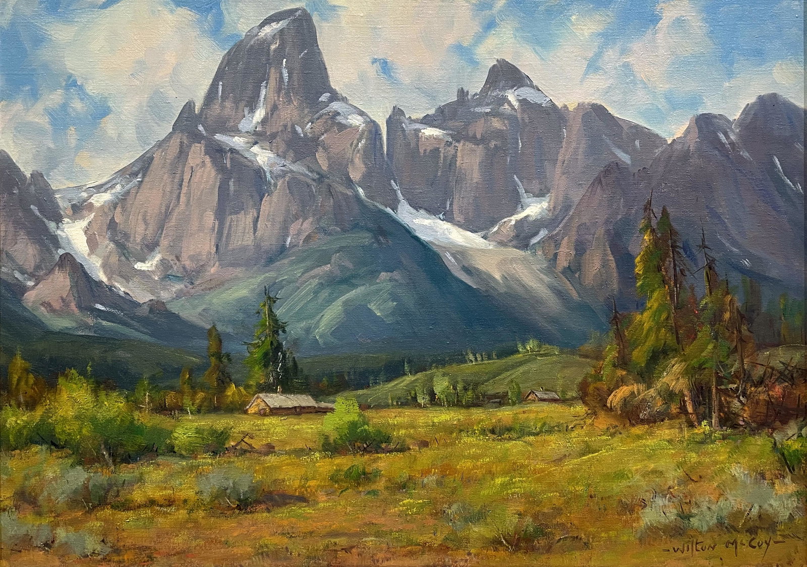 Wilton McCoy (1902-1986): "Grand Tetons - Jacksons Hole, Wyoming"; 1973; Oil on Canvas; 18.5" x 24"; Signed Lower Right; Framed; Note: inscribed on verso.