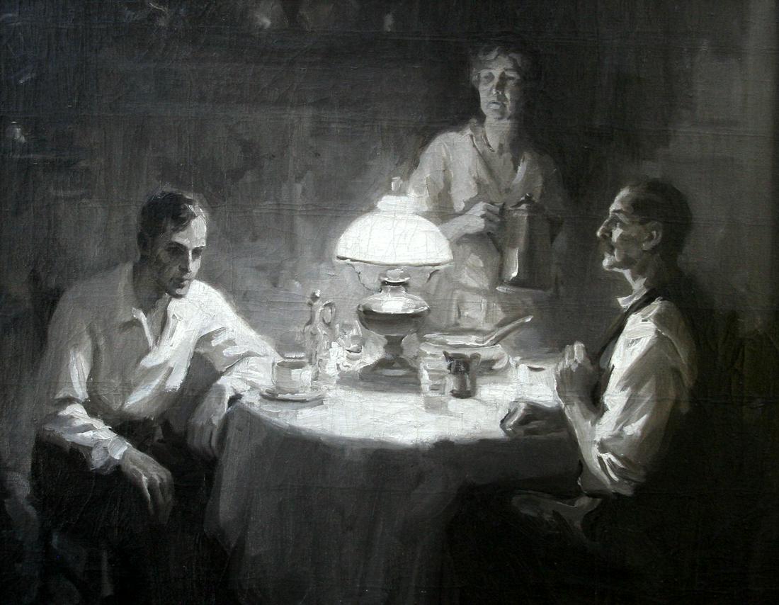 Walter G. Ratterman (1887 - 1944): "Untitled"; c. 1930; Oil on Canvas; 21" x 27"; Unsigned; Framed; Note: inscribed on stretcher verso "Ratterman".