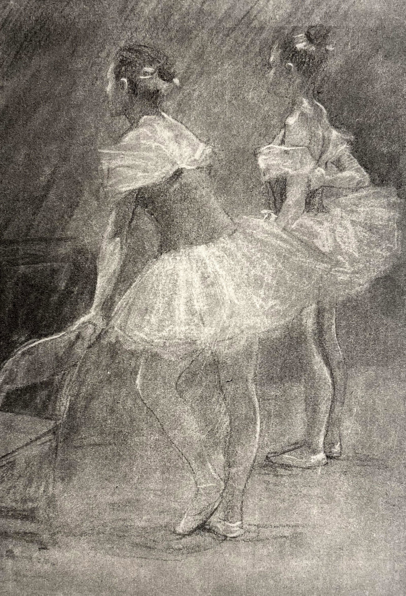 Onelio Marrero (b. 1958): "Ballerinas at Rest"; 2012; Aquatint; 7" x 4.75"; Signed Lower Right; Unframed.