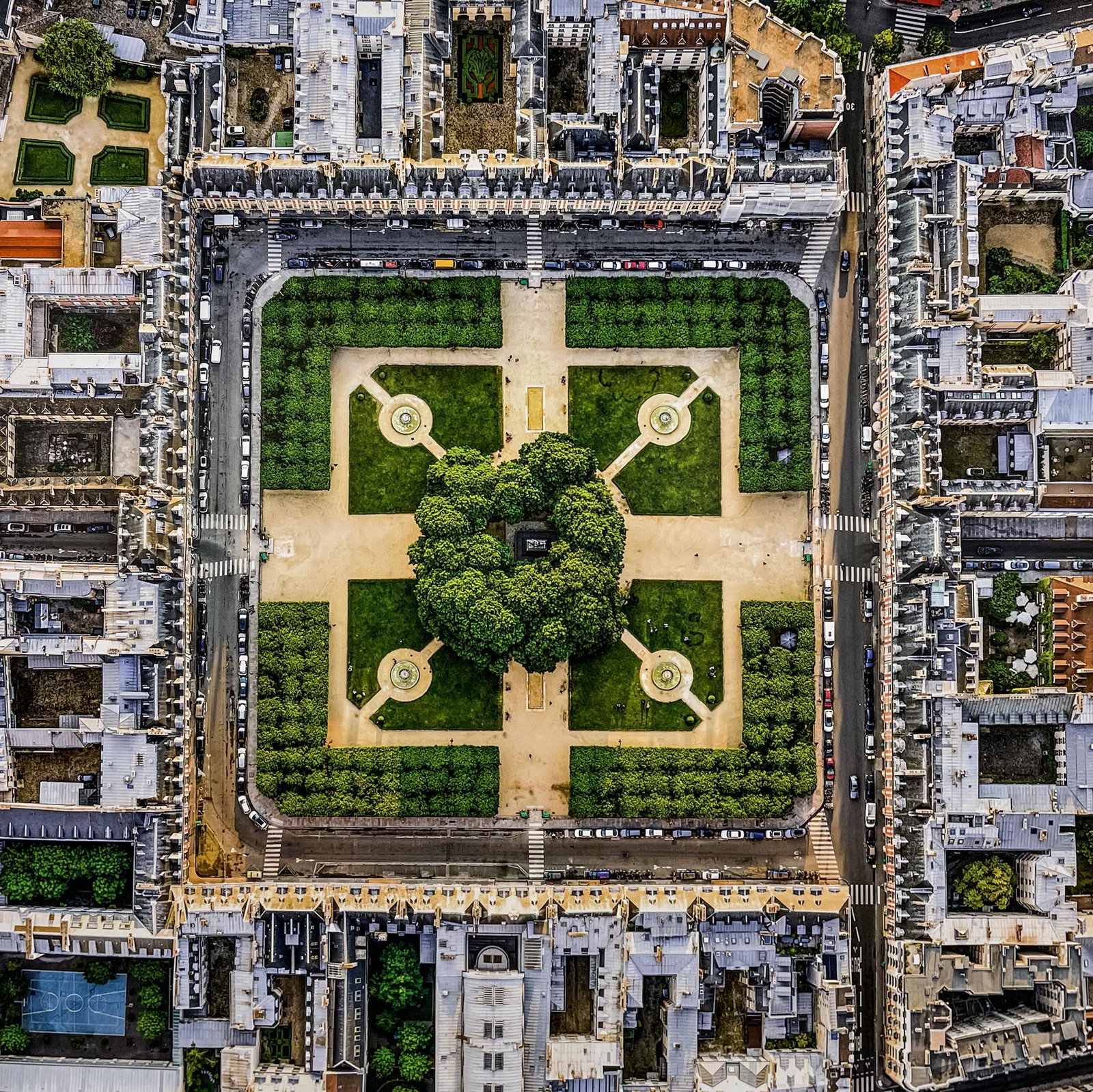 Jeffery Milstein (b. 1944): "Place des Vosges" - Edition 5/10; 2019; Archival Pigment Inkjet Print; 17.5" x 17.5"; Signed on Label Verso; Unframed.