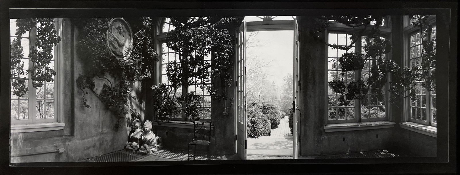 Geoffrey James (b. 1942): "Dumbarton Oaks - The Orangery"; 1979; Gelatin Silver Print; 3.75" x 10.75"; Signed on Verso; Unframed; Provenance: From the Estate of Marcuse â€œCusie” Pfeifer (1936 - 2020).