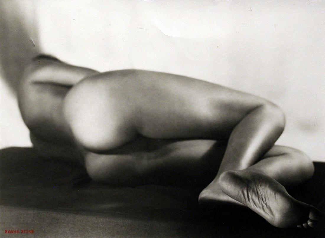 Sasha Stone (1895 - 1940): "Nu, etude 18"; 1933; Gelatin Silver Print; 11" x 14.75"; Signed Lower Left; Framed (under plexi-glass); Provenance: From the Estate of Marcuse â€œCusie” Pfeifer (1936 - 2020).