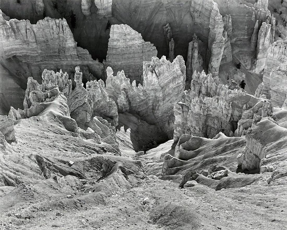 Michael A. Smith (b. 1942): "Cedar Beams - Utah"; 1975; Gelatin Silver Print Dry-Mounted on Board; 7.75" x 9.5"; Signed Lower Right; Unframed; Provenance: From the Estate of Marcuse â€œCusie” Pfeifer (1936 - 2020).