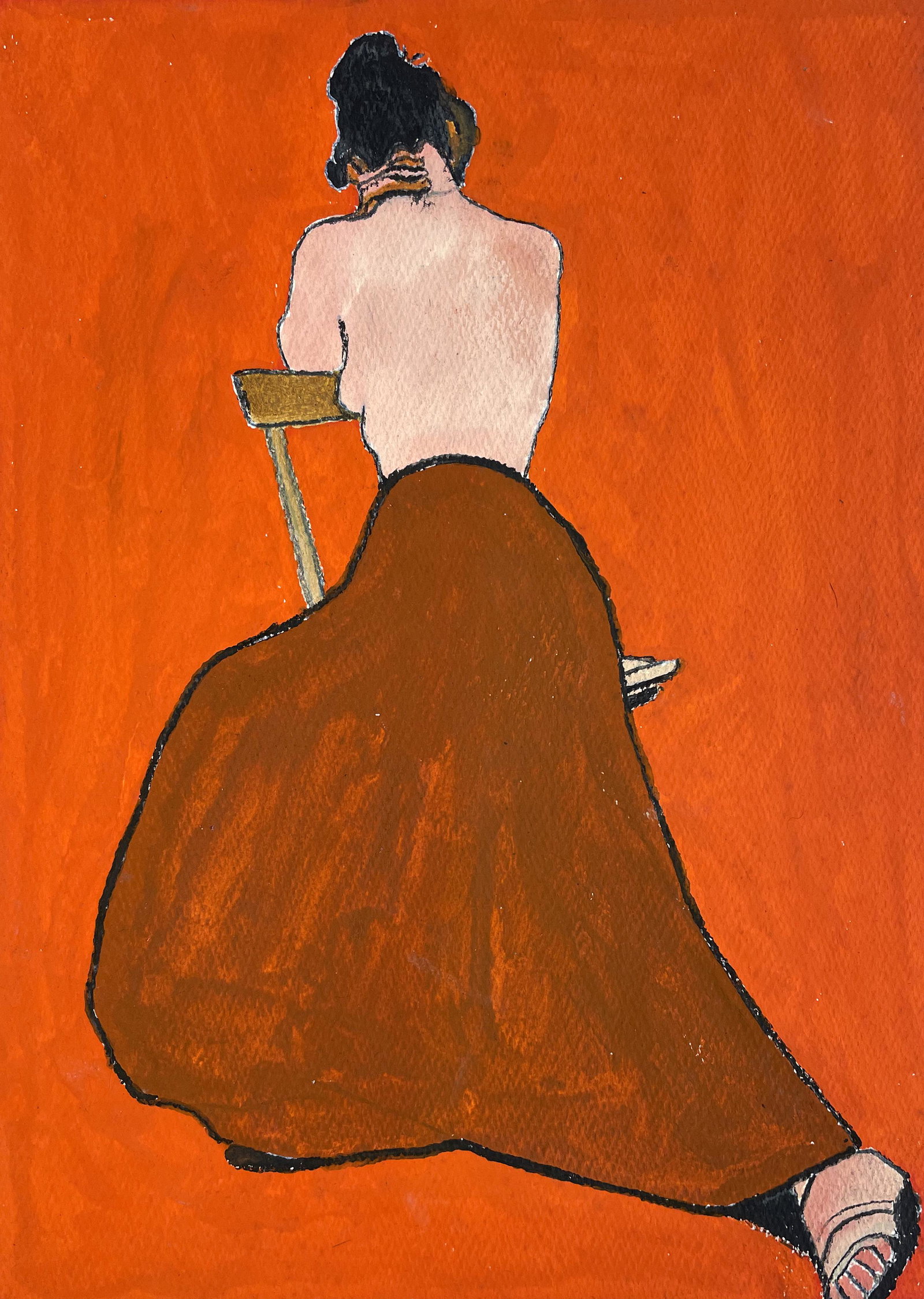 Joseph Garlock (1884 - 1980): "Woman in Chair"; c. 1950; Watercolor on Board; 13.25" x 9.5"; Signed Lower Left; Unframed.