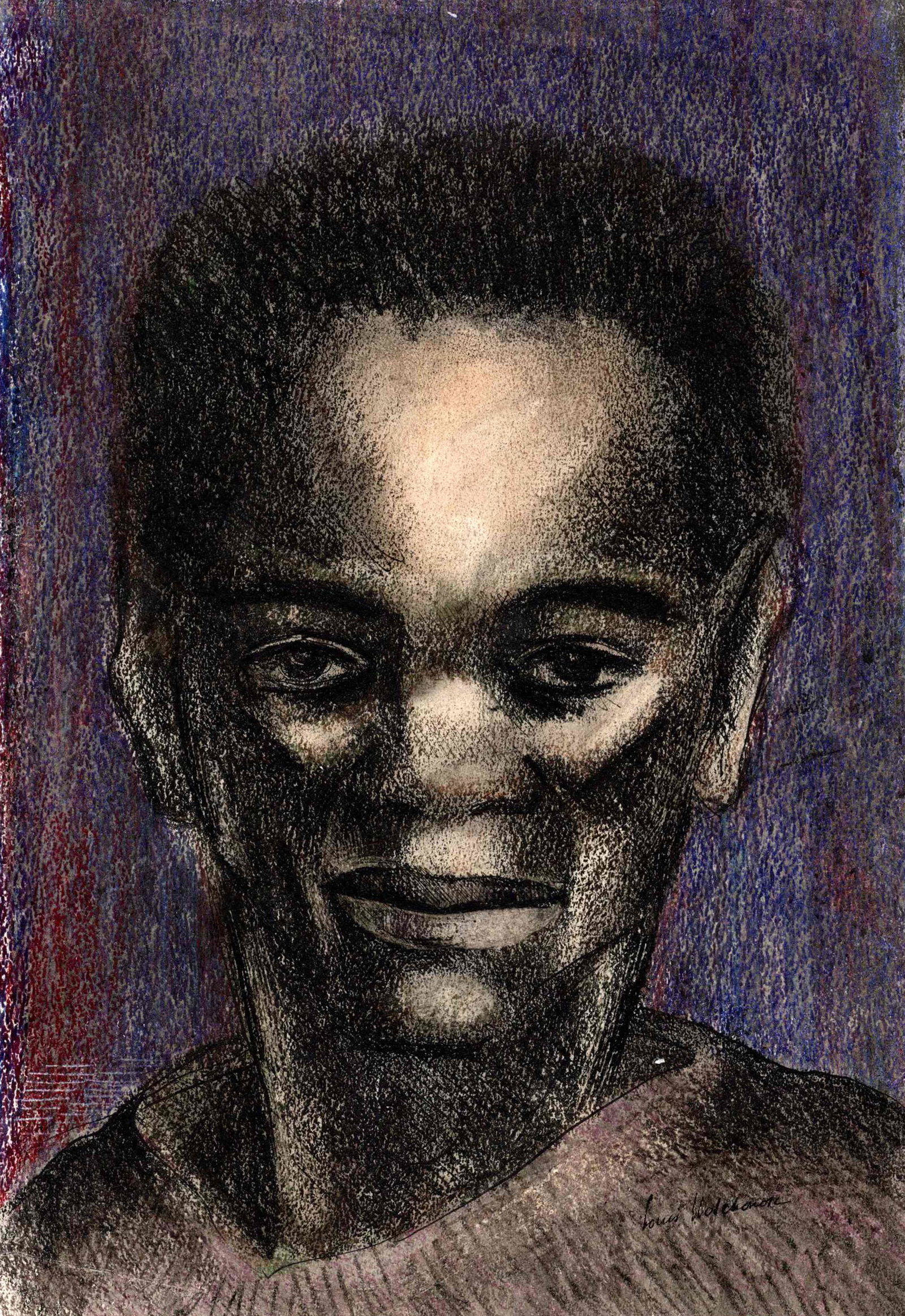 Louis Wolchonok (1898 - 1973): "Portrait of a Young Man"; c. 1930; Charcoal, Ink, and Pastel on Paper; 9.25" x 6.5"; Signed Lower Right; Unframed.
