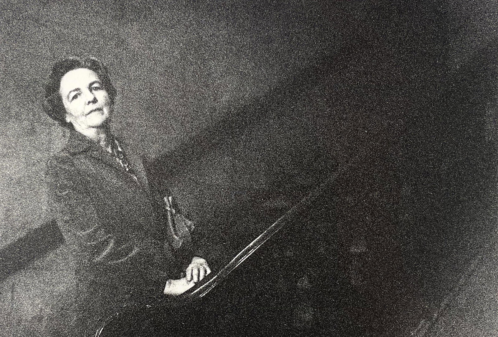 Scott Heiser (1949-1993): "Jessica Mitford"; 1977; Gelatin Silver Print; 6" x 9"; Signed and Stamped on Verso; Framed; Provenance: From the Estate of Marcuse "Cusie" Pfeifer (1936 - 2020).