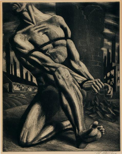Enough: Artist: Harry Sternberg (1904-2001); Lithograph, c1930 (framed); Signed Lower Right;Dimensions [14.75"x11.5"]