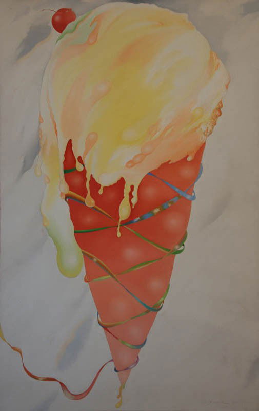 The Big Scoop: Artist: Burt Groedel (b. 1937); Acrylic on Canvas, 1980 (unframed); Signed Lower Right;Dimensions [66"x42"]