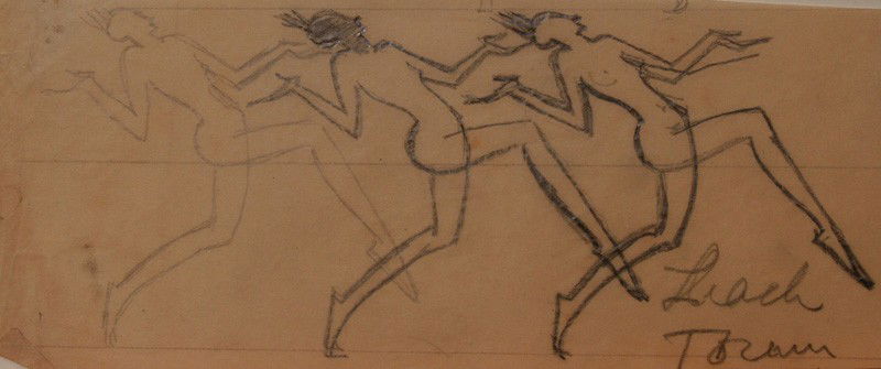 Dancing Women (two pieces): Artist: Hunt Diederich (1884-1953); Graphite/Charcoal, image on verso (unframed); Some creasing on corners. Unsigned;Dimensions [3.5"x8.5" and 5"x9.75"]. Provenance: Hunt Diederich estate and D. Wigmo