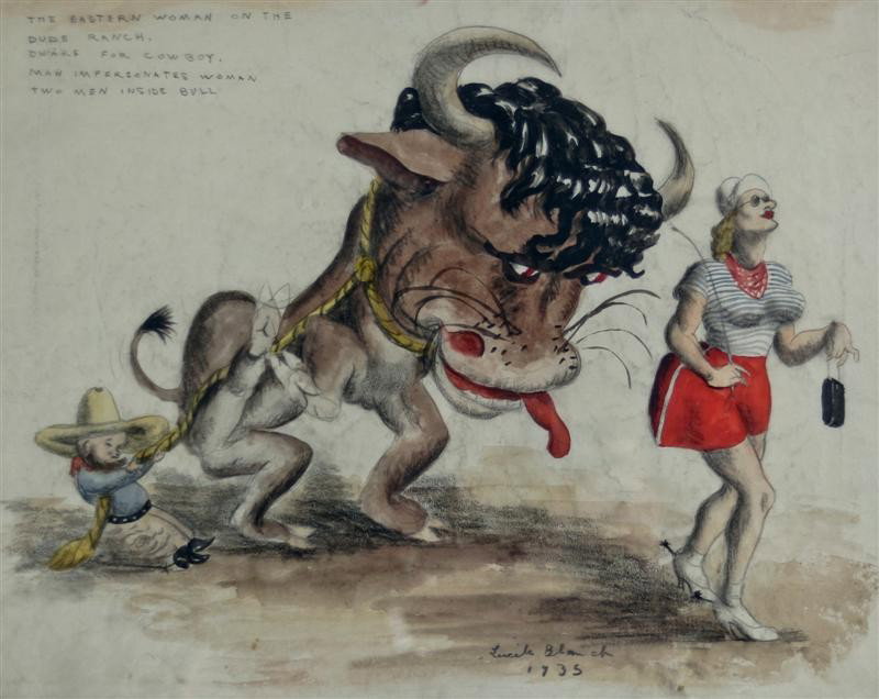 The Eastern Woman: Artist: Lucile Blanch (1895-1981); Watercolor and Pencil on Paper, 1935 (framed); Signed Lower Right; Dimensions [13"x16"]