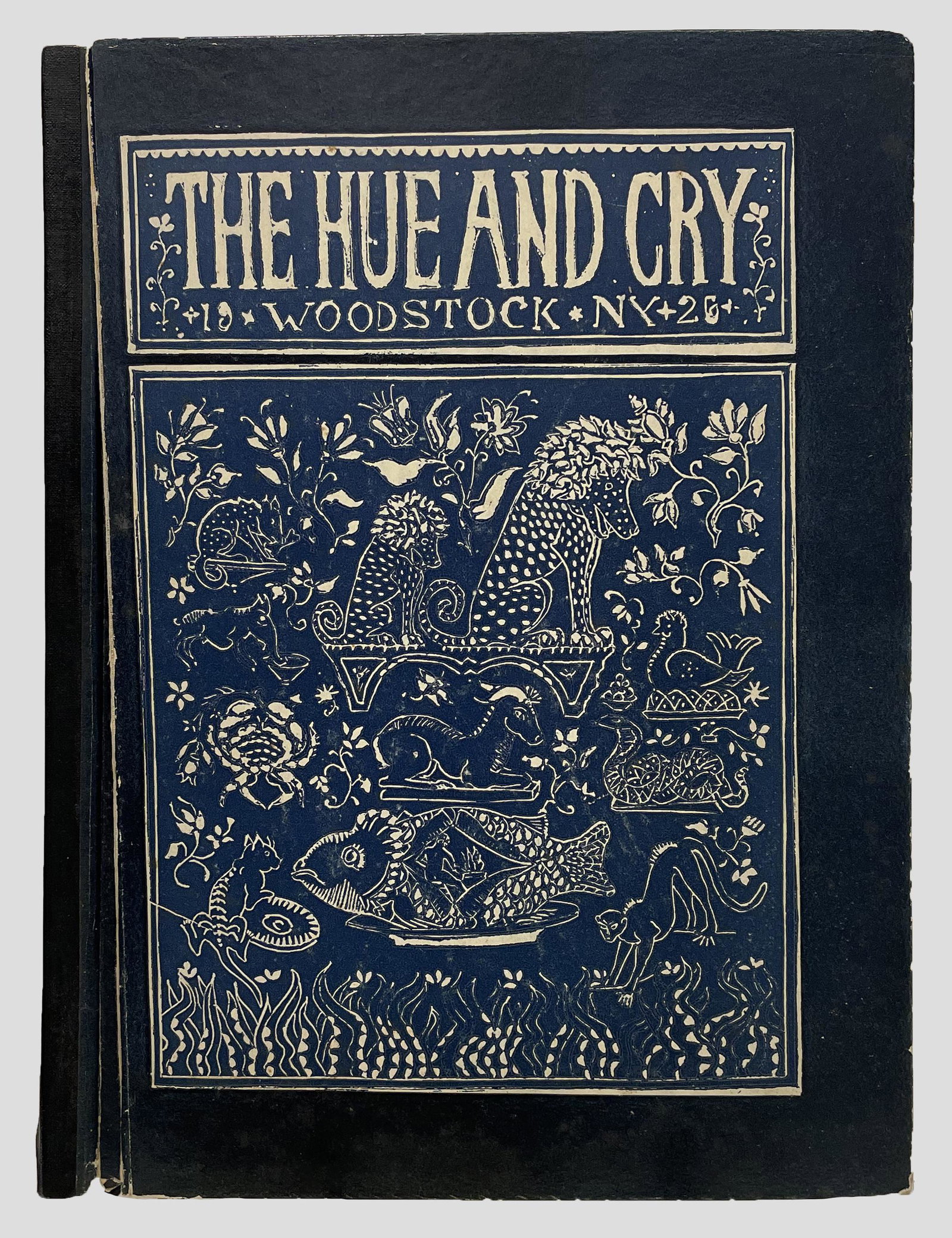 The Hue and Cry: "The Hue and Cry - Woodstock Annual - Volume IV No. 10" - Edition 24/50; 1926; Hardbound Collector's Edition; 12.5" x 9.25"; Published by Frank Schoonmaker; Each image and article is hand-signed by ar