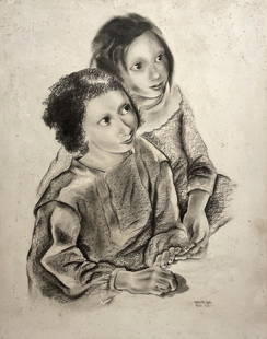 Mariette Lydis (1887 - 1970): "Two Sisters"; 1930; Lithograph; 12.5" x 10"; Signed Lower Right (in plate); Unframed.