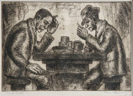 Morris Topchevsky, Lunch Hour: Morris Topchevsky (1899-1978) Etching on Wove Paper, c. 1935, SLR, Titled LL, Unframed, 7.5 x 11.5