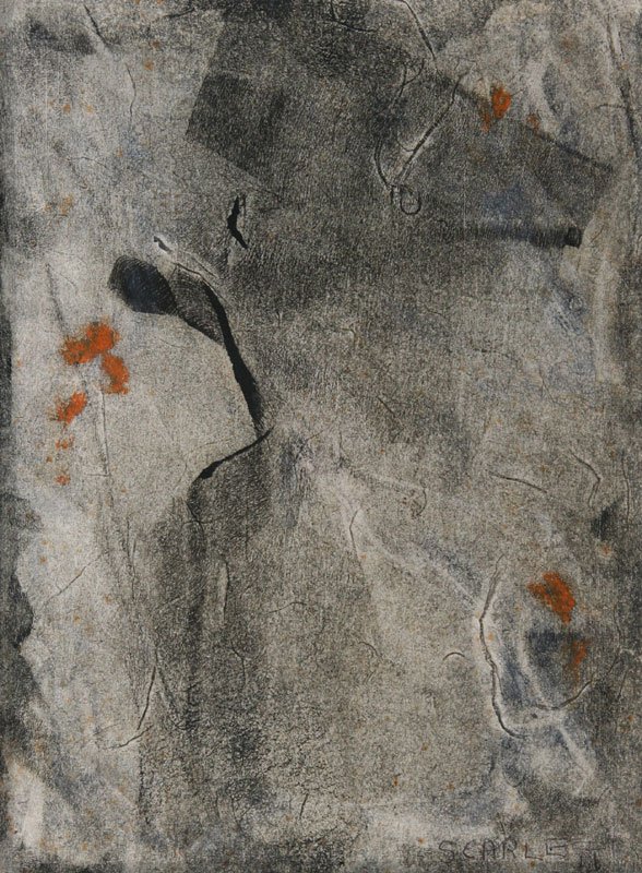 Rolph Scarlett, Untitled (Abstract): Rolph Scarlett (1889-1984) Monotype, c. 1940, SLR, Framed, 11 x 8. Provenance: Fletcher Gallery, Woodstock NY